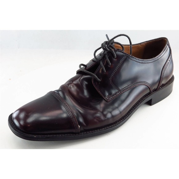 Johnston & Murphy Derby‎ Oxfords Brown Patent Leather Men Sz 10 Medium - Picture 1 of 7